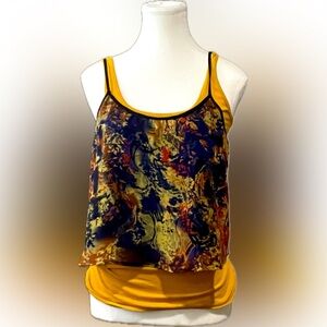 Sans Souci Women's Multicolor Tank Size Small With Yellow Tank